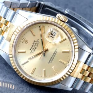 Rolex Datejust 36 Champagne Dial 18K Yellow Bezel Gold and Steel Jubilee Bracelet Watch