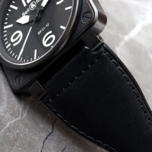 Bell & Ross BR 01-92 Automatic Black Dial 46MM Steel Leather Watch