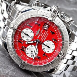 Breitling Chronomat Evolution 44MM Red Dial Steel Smooth Bracelet Watch