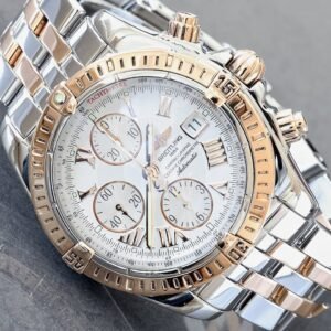 Breitling Chronomat Evolution White Dial Rose/Steel Watch Full Set
