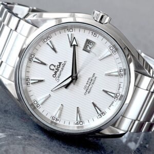 Omega Seamaster Aqua Terra 150m Silver Teak Dial Steel Brushed Bracelet Watch