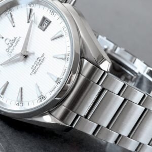 Omega Seamaster Aqua Terra 150m Silver Teak Dial Steel Brushed Bracelet Watch